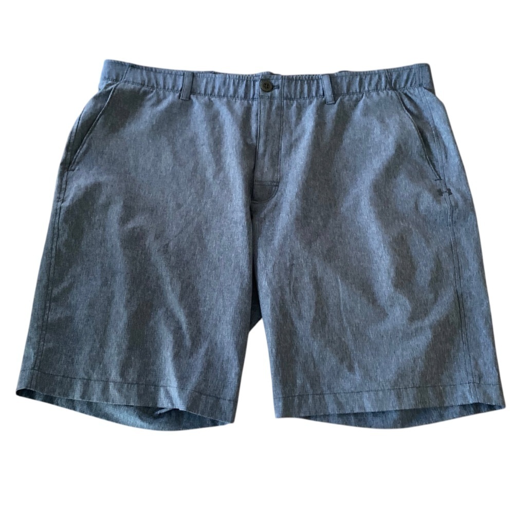 Under Armour Heat Gear Heathered Charcoal Grip Waist Shorts Sz 42